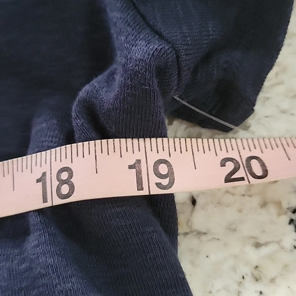 Marled Deep Navy V-Neck Pocket Short Sleeve Tee - Picture 5 of 7